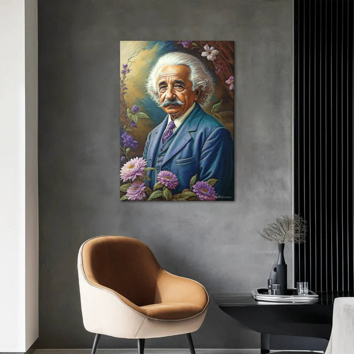 Albert Einstein - Floral - Motivinci